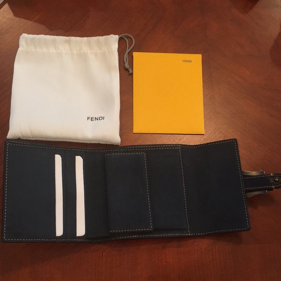 blue fendi wallet